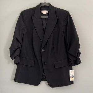 Michael Kors 14W Black Blazer Scrunch Sleeve